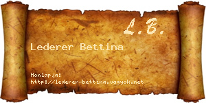 Lederer Bettina névjegykártya